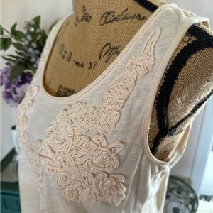 LC Lauren Conrad Ivory Crochet Top Size M
